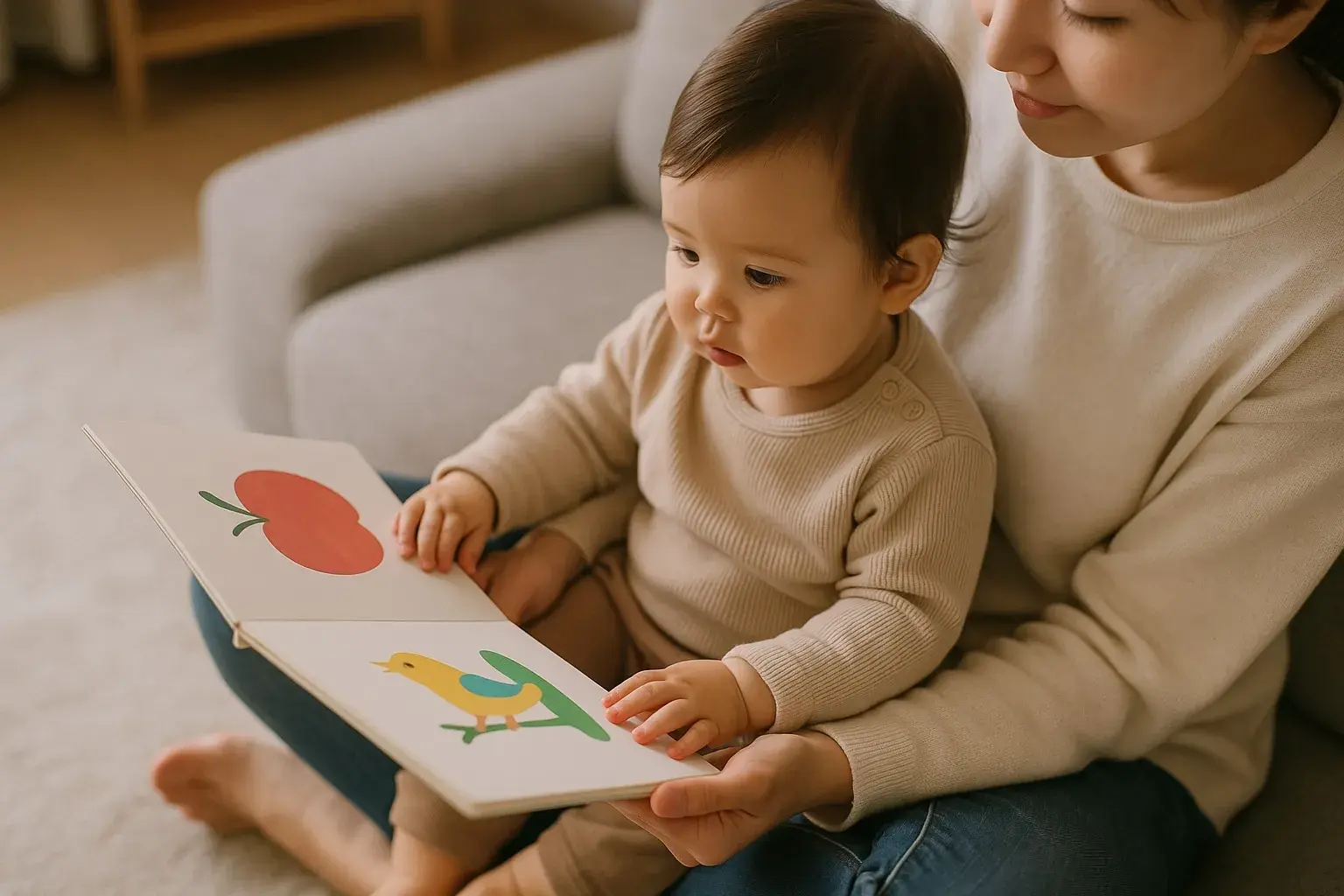 絵本と子どもの読み聞かせシーン